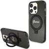 Guess GUHMP15LHRSGSK Ring Stand Script Glitter MagSafe kõvakate Apple iPhone 15 Pro jaoks, must