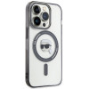 Karl Lagerfeld KLHMP15LHKHNOTK IML Karl's Head MagSafe kõvakate Apple iPhone 15 Pro jaoks, läbipaistev