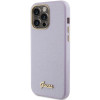 Guess GUHCP15XPGMCSL Glitter Glossy Script kõvakate Apple iPhone 15 Pro Max-le, lilla