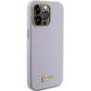 Guess GUHCP15XPGMCSL Glitter Glossy Script kõvakate Apple iPhone 15 Pro Max-le, lilla