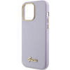 Guess GUHCP15XPGMCSL Glitter Glossy Script kõvakate Apple iPhone 15 Pro Max-le, lilla