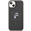 Karl Lagerfeld KLHMP15SHGKCNOK Karl&Choupette Glitter MagSafe kõvakate Apple iPhone 15-le, must