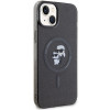 Karl Lagerfeld KLHMP15SHGKCNOK Karl&Choupette Glitter MagSafe kõvakate Apple iPhone 15-le, must