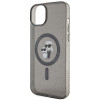 Karl Lagerfeld KLHMP15SHGKCNOK Karl&Choupette Glitter MagSafe kõvakate Apple iPhone 15-le, must