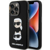 Karl Lagerfeld KLHCP15XSDHKCNK vedelast silikoonist Karl and Choupette Heads ümbris Apple iPhone 15 Pro Max jaoks, must