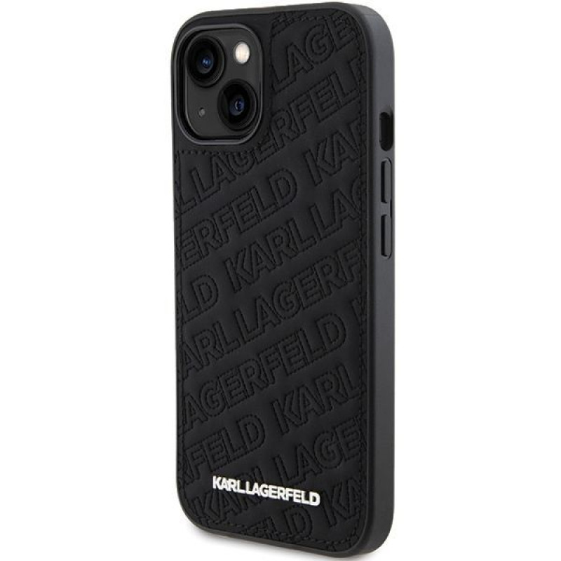 Karl Lagerfeld KLHCP15SPQKPMK Quilted K Pattern kõvakate Apple iPhone 15-le, must