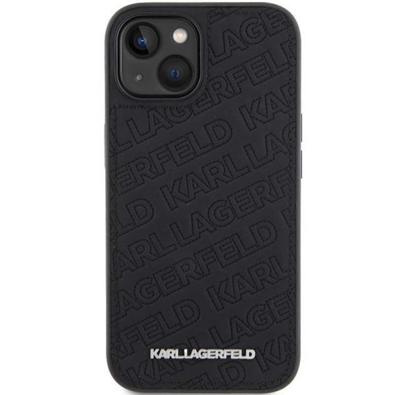 Karl Lagerfeld KLHCP15SPQKPMK Quilted K Pattern kõvakate Apple iPhone 15-le, must