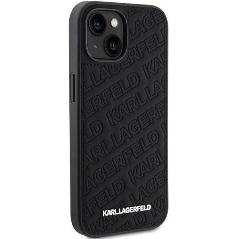 Karl Lagerfeld KLHCP15SPQKPMK Quilted K Pattern kõvakate Apple iPhone 15-le, must