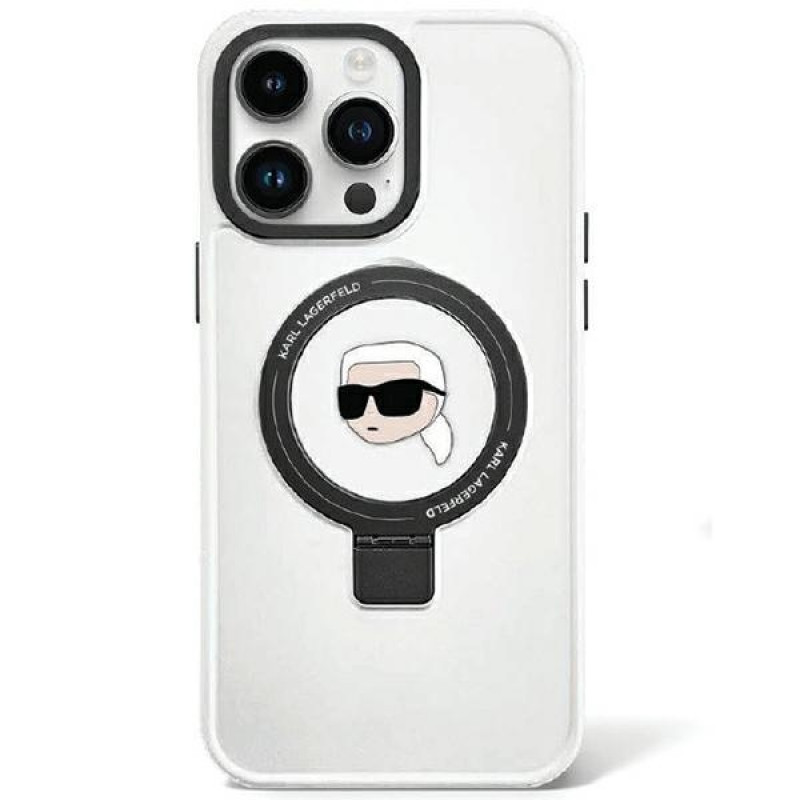 Karl Lagerfeld KLHMP15LHMRSKHH Ring Stand Karl Head MagSafe kõvakate Apple iPhone 15 Pro jaoks