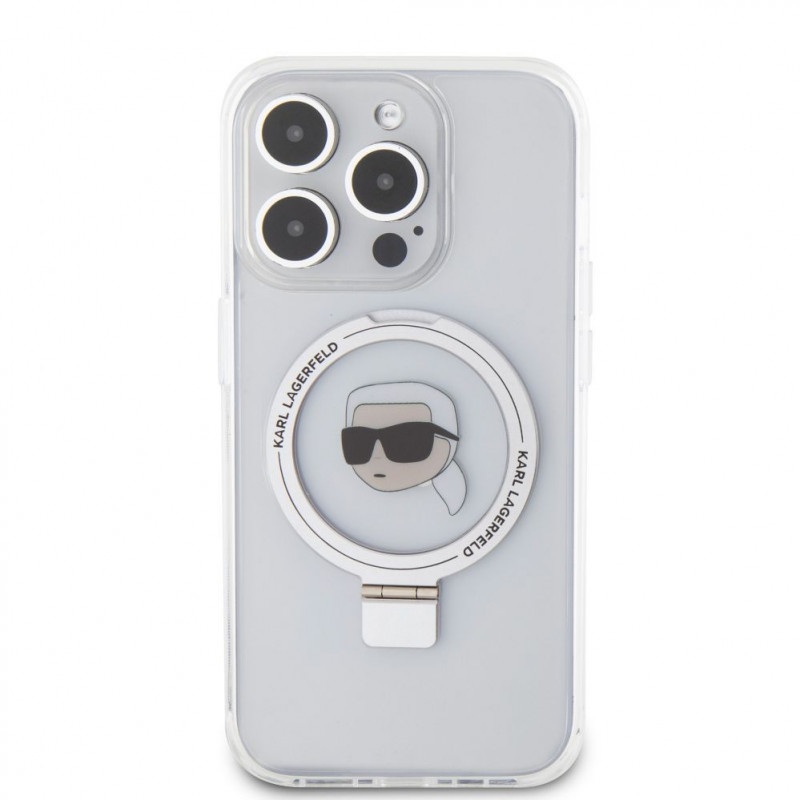 Karl Lagerfeld KLHMP15LHMRSKHH Ring Stand Karl Head MagSafe kõvakate Apple iPhone 15 Pro jaoks