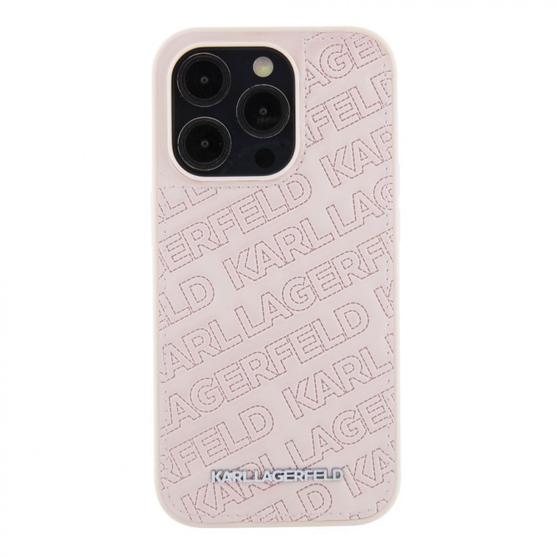 Karl Lagerfeld KLHCP15XPQKPMP Quilted K Pattern kõvakate Apple iPhone 15 Pro Max-le, roosa