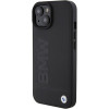 BMW BMHCP15MSLLBK Leather Hot Stamp kõvakate Apple iPhone 15 Plus / 14 Plus, must