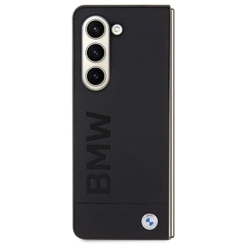 BMW BMHCZFD5SLLBK Signature Logo Imprint kõvakate Samsung Galaxy Z Fold5 jaoks, must