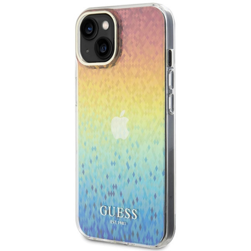 Guess GUHCP15SHDECMI IML Faceted Mirror Disco Iridescent Hardcase Apple iPhone 15 jaoks, mitmevärviline