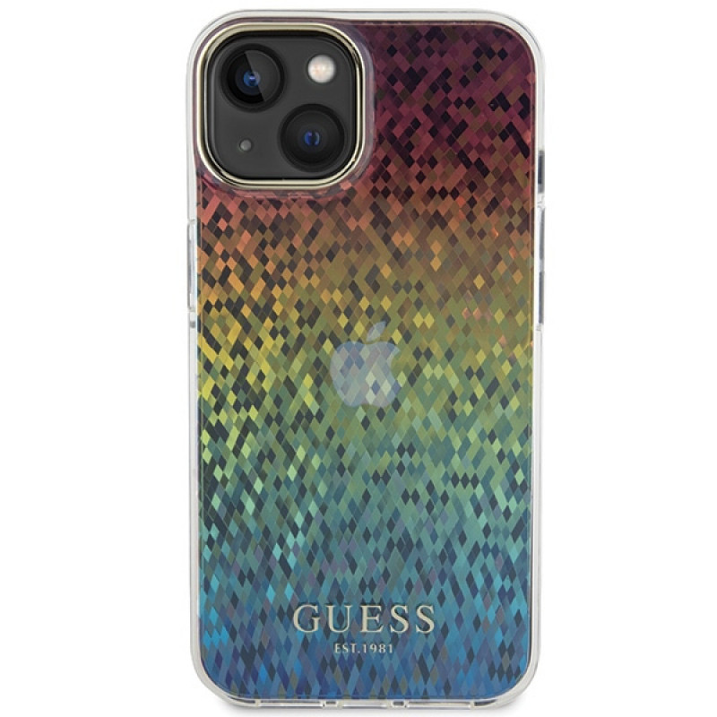 Guess GUHCP15SHDECMI IML Faceted Mirror Disco Iridescent Hardcase Apple iPhone 15 jaoks, mitmevärviline