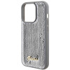 Guess GUHCP15LPSFDGSS Sequin Script Metal kõvakate Apple iPhone 15 Pro jaoks, hõbedane