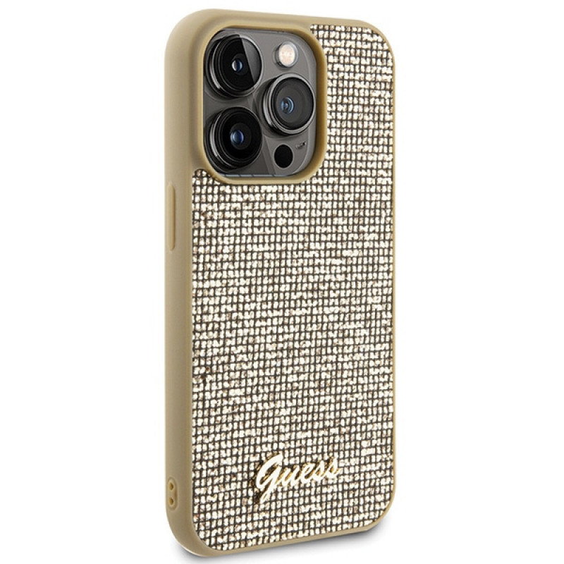 Guess Disco Metal Script Hardcase Apple iPhone 15 Pro jaoks, kuldne