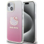Hello Kitty HKHCP15SHDGKEP IML Gradient Electrop Kitty Head kõvakate Apple iPhone 15 6.1" jaoks, roosa