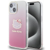 Hello Kitty HKHCP15SHDGKEP IML Gradient Electrop Kitty Head kõvakate Apple iPhone 15 6.1" jaoks, roosa