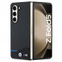 BMW BMHCZFD522NBCK Leather Carbon kõvakate Samsung Galaxy Z Fold5-le, must