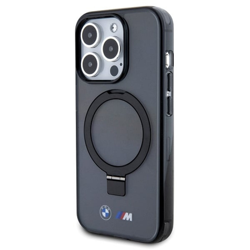 BMW BMHMP15LURSK Apple iPhone 15 Pro kõvakate Ring Stand M Collection MagSafe, must
