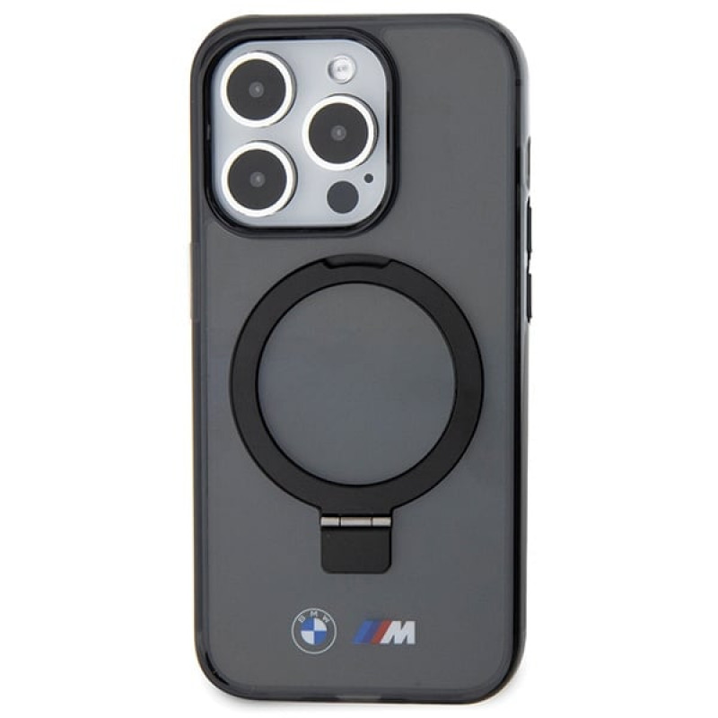 BMW BMHMP15LURSK Apple iPhone 15 Pro kõvakate Ring Stand M Collection MagSafe, must