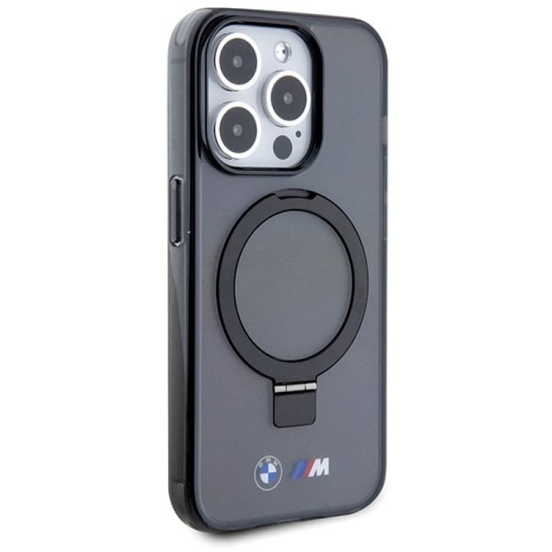 BMW BMHMP15LURSK Apple iPhone 15 Pro kõvakate Ring Stand M Collection MagSafe, must