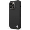 BMW BMHCP15LSILBK Apple iPhone 15 Pro silikoonkate metallse logoga, must