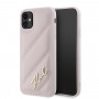 Karl Lagerfeld KLHCN61PQDSMGP Apple iPhone 11 / XR kõvakate Diagonal Quilted Script, roosa