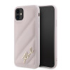 Karl Lagerfeld KLHCN61PQDSMGP Apple iPhone 11 / XR kõvakate Diagonal Quilted Script, roosa