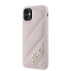 Karl Lagerfeld KLHCN61PQDSMGP Apple iPhone 11 / XR kõvakate Diagonal Quilted Script, roosa