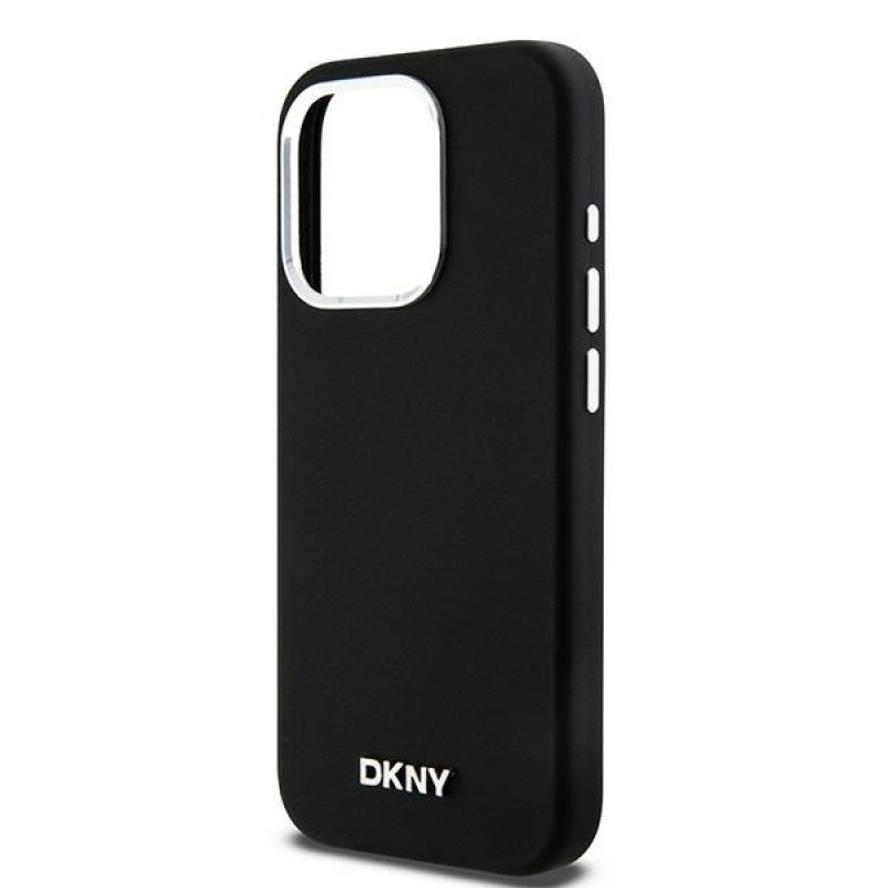 DKNY Apple iPhone 15 Pro kõvakate Liquid Silicone Small Metal Logo MagSafe, must
