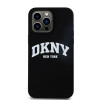 DKNY Apple iPhone 15 Pro Maxi kõvakate Liquid Silicone White Printed Logo MagSafe, must