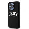 DKNY Apple iPhone 14 Pro kõvakate Liquid Silicone White Printed Logo MagSafe, must