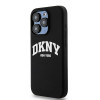DKNY Apple iPhone 14 Pro kõvakate Liquid Silicone White Printed Logo MagSafe, must