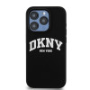 DKNY Apple iPhone 14 Pro kõvakate Liquid Silicone White Printed Logo MagSafe, must