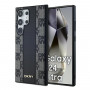 DKNY Leather Checkered Mono Pattern MagSafe ümbris Samsung Galaxy S24 Ultra jaoks, must
