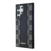 DKNY Leather Checkered Mono Pattern MagSafe ümbris Samsung Galaxy S24 Ultra jaoks, must