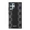 DKNY Leather Checkered Mono Pattern MagSafe ümbris Samsung Galaxy S24 Ultra jaoks, must