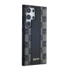 DKNY Leather Checkered Mono Pattern MagSafe ümbris Samsung Galaxy S24 Ultra jaoks, must