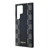 DKNY Leather Checkered Mono Pattern MagSafe ümbris Samsung Galaxy S24 Ultra jaoks, must