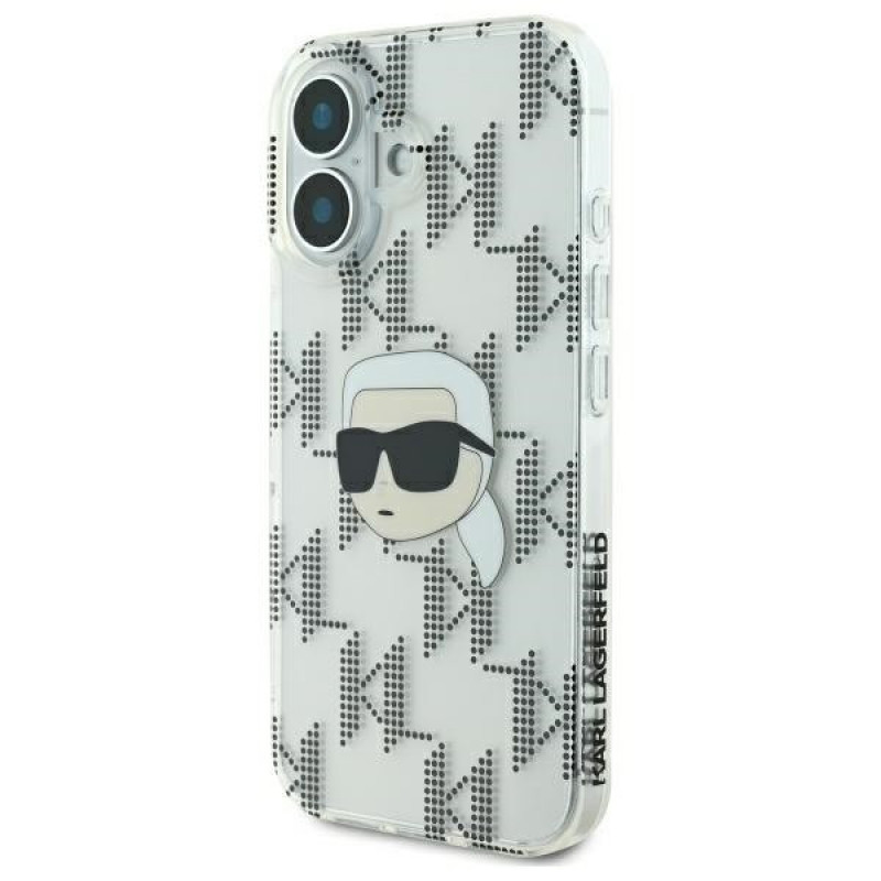 Karl Lagerfeld Apple iPhone 16 hardcase IML Karl Head Electroplated, läbipaistev