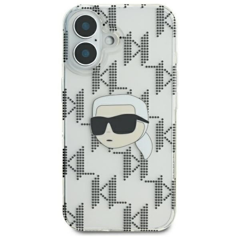 Karl Lagerfeld Apple iPhone 16 hardcase IML Karl Head Electroplated, läbipaistev