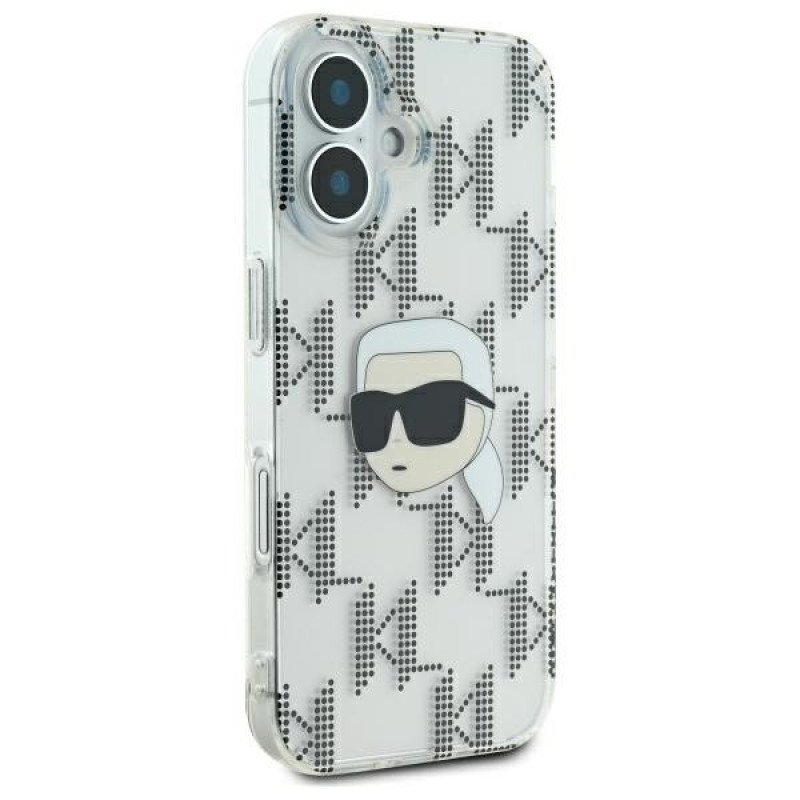 Karl Lagerfeld Apple iPhone 16 hardcase IML Karl Head Electroplated, läbipaistev