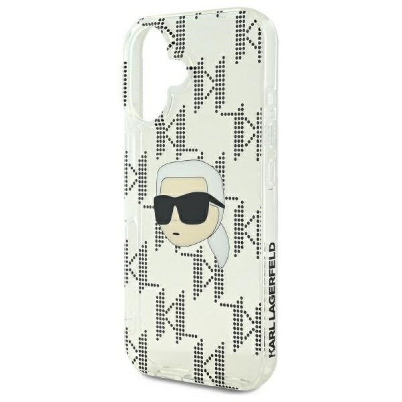 Karl Lagerfeld Apple iPhone 16 hardcase IML Karl Head Electroplated, läbipaistev