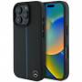 Mercedes MEHMP16L23RURBK Apple iPhone 16 Pro kõvakate MB Blue Line Leather MagSafe, must