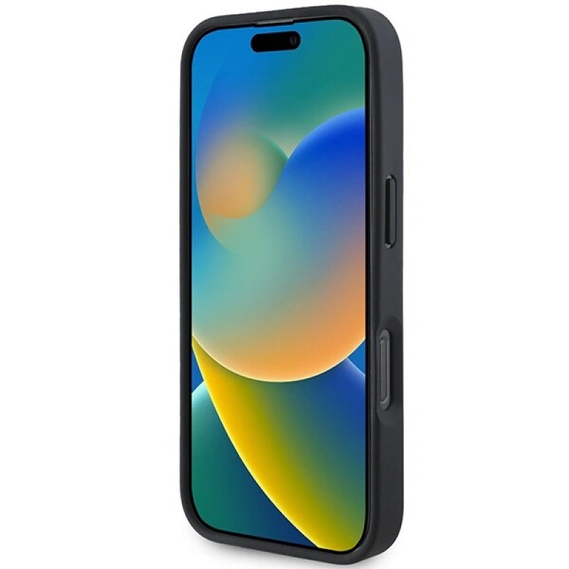 Mercedes MEHMP16L23RURBK Apple iPhone 16 Pro kõvakate MB Blue Line Leather MagSafe, must