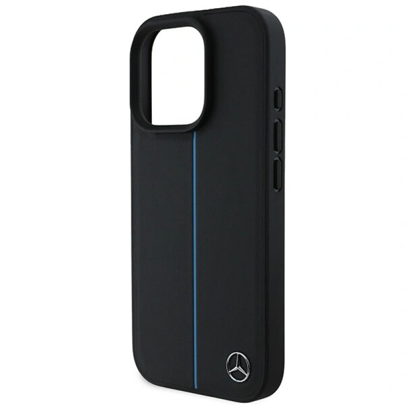 Mercedes MEHMP16L23RURBK Apple iPhone 16 Pro kõvakate MB Blue Line Leather MagSafe, must