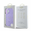 Guess Saffiano Peony Stamp MagSafe kaitsekott Apple iPhone 16-le, lilla