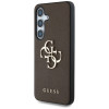 Guess Grained Big 4G Logo Small Classic Logo kõvakate Samsung Galaxy S25+ jaoks, pruun